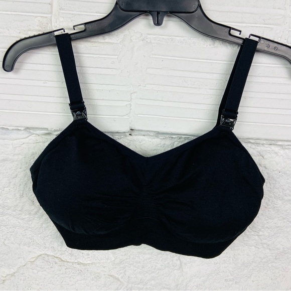 HOFISH black stretch comfy breastfeeding bra size large - Picture 4 of 9